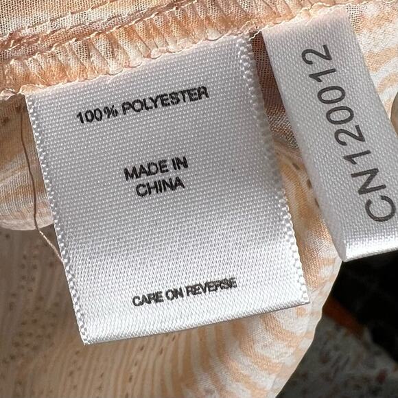 NEW YORK & CO / peach gold shimmer off the shoulder sheer blouse / XL - Picture 6 of 7